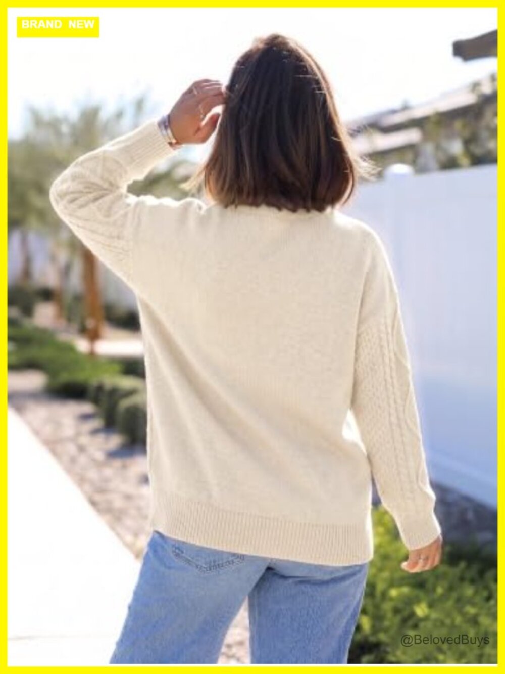 Chunky Cable Knit Cardigan Button Up Oversized Tops Long Sleeve - Picture 5 of 5